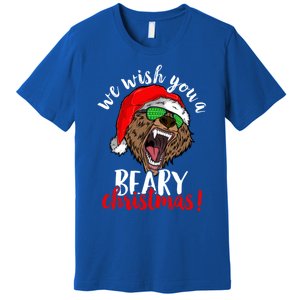 We Wish You A Beary Christmas Santa Bear Xmas Sunglasses Funny Gift Premium T-Shirt