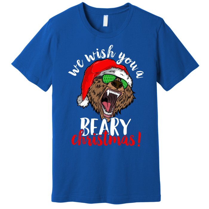 We Wish You A Beary Christmas Santa Bear Xmas Sunglasses Funny Gift Premium T-Shirt