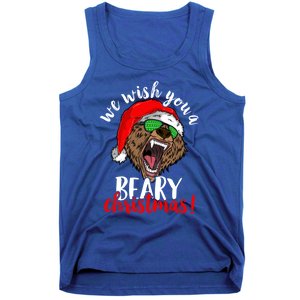 We Wish You A Beary Christmas Santa Bear Xmas Sunglasses Funny Gift Tank Top