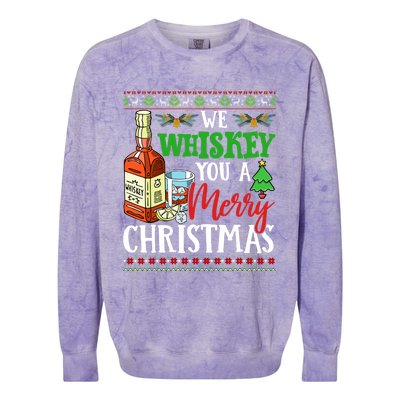 We Whiskey You A Merry Christmas Wish Pajama Ing Cute Gift Colorblast Crewneck Sweatshirt