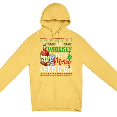 We Whiskey You A Merry Christmas Wish Pajama Ing Cute Gift Premium Pullover Hoodie