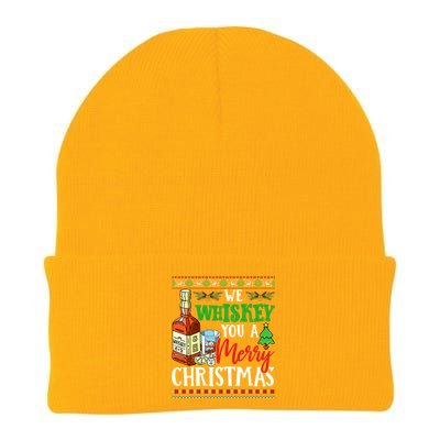 We Whiskey You A Merry Christmas Wish Pajama Ing Cute Gift Knit Cap Winter Beanie