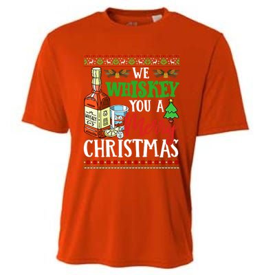 We Whiskey You A Merry Christmas Wish Pajama Ing Cute Gift Cooling Performance Crew T-Shirt