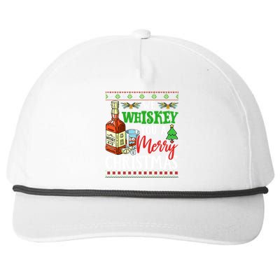 We Whiskey You A Merry Christmas Wish Pajama Ing Cute Gift Snapback Five-Panel Rope Hat