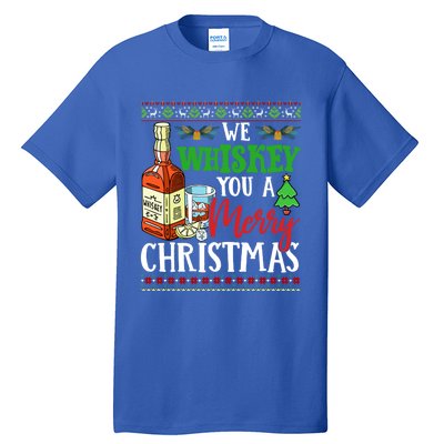 We Whiskey You A Merry Christmas Wish Pajama Ing Cute Gift Tall T-Shirt