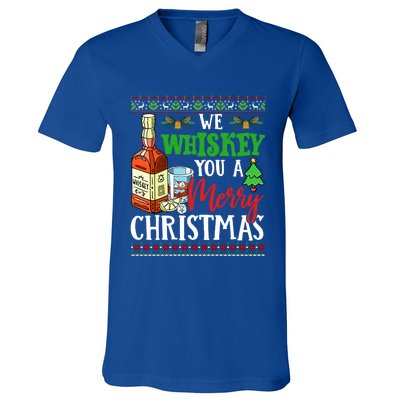 We Whiskey You A Merry Christmas Wish Pajama Ing Cute Gift V-Neck T-Shirt