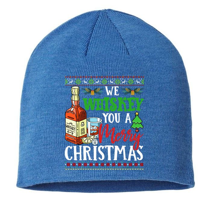 We Whiskey You A Merry Christmas Wish Pajama Ing Cute Gift Sustainable Beanie