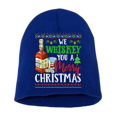 We Whiskey You A Merry Christmas Wish Pajama Ing Cute Gift Short Acrylic Beanie