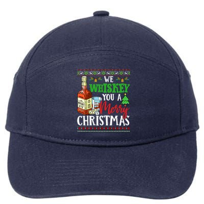 We Whiskey You A Merry Christmas Wish Pajama Ing Cute Gift 7-Panel Snapback Hat