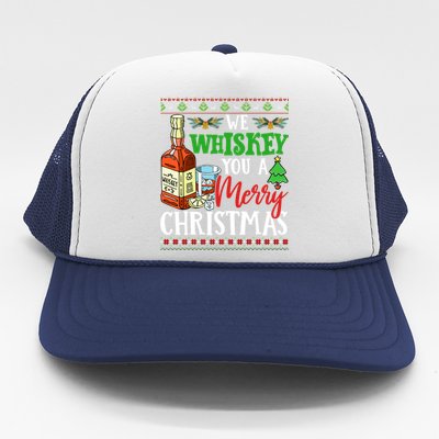 We Whiskey You A Merry Christmas Wish Pajama Ing Cute Gift Trucker Hat