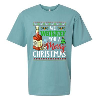 We Whiskey You A Merry Christmas Wish Pajama Ing Cute Gift Sueded Cloud Jersey T-Shirt