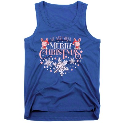 We Wish You A Merry Christmas Cute Pink Bunny Gift Tank Top