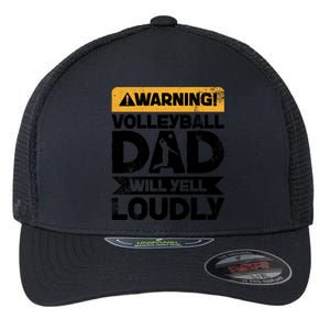 Warning Will Yell Loudly Volleyball Dad Gift Flexfit Unipanel Trucker Cap