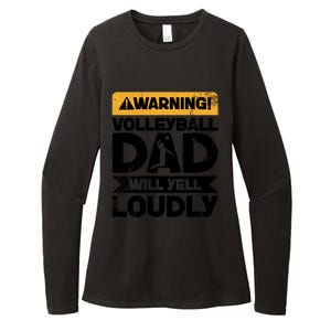 Warning Will Yell Loudly Volleyball Dad Gift Womens CVC Long Sleeve Shirt