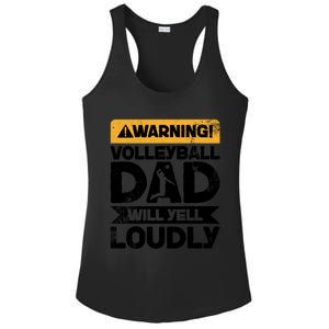 Warning Will Yell Loudly Volleyball Dad Gift Ladies PosiCharge Competitor Racerback Tank