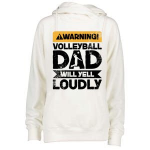 Warning Will Yell Loudly Volleyball Dad Gift Womens Funnel Neck Pullover Hood