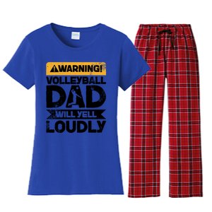 Warning Will Yell Loudly Volleyball Dad Gift Women's Flannel Pajama Set