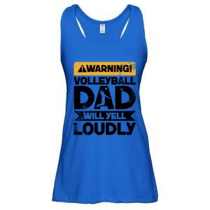 Warning Will Yell Loudly Volleyball Dad Gift Ladies Essential Flowy Tank