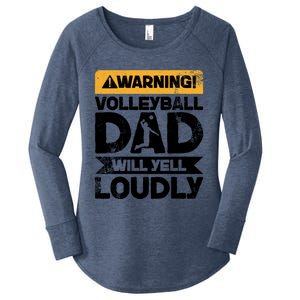 Warning Will Yell Loudly Volleyball Dad Gift Women's Perfect Tri Tunic Long Sleeve Shirt