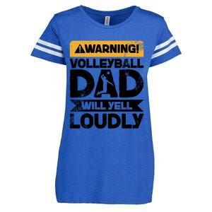 Warning Will Yell Loudly Volleyball Dad Gift Enza Ladies Jersey Football T-Shirt