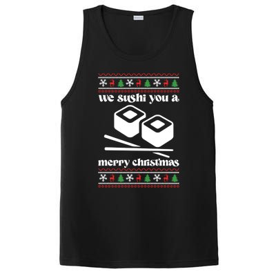 We Wish You A Merry Christmas Food Christmas Sushi Rolls Cool Gift PosiCharge Competitor Tank