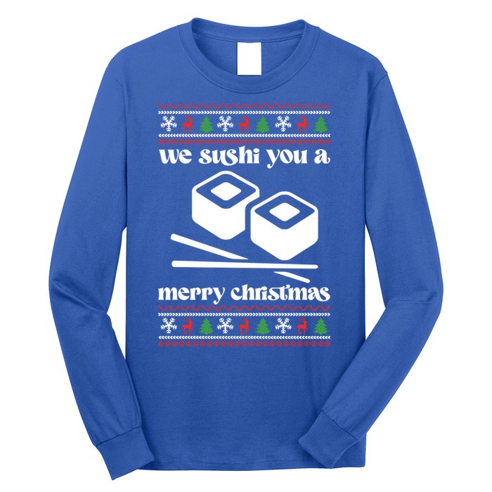 We Wish You A Merry Christmas Food Christmas Sushi Rolls Cool Gift Long Sleeve Shirt