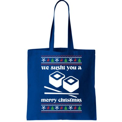 We Wish You A Merry Christmas Food Christmas Sushi Rolls Cool Gift Tote Bag