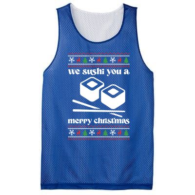 We Wish You A Merry Christmas Food Christmas Sushi Rolls Cool Gift Mesh Reversible Basketball Jersey Tank