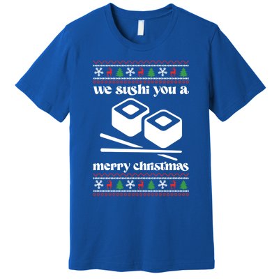 We Wish You A Merry Christmas Food Christmas Sushi Rolls Cool Gift Premium T-Shirt