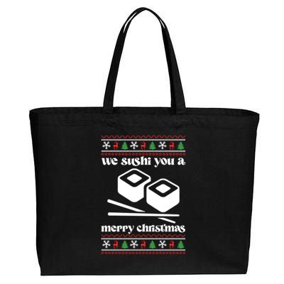 We Wish You A Merry Christmas Food Christmas Sushi Rolls Cool Gift Cotton Canvas Jumbo Tote