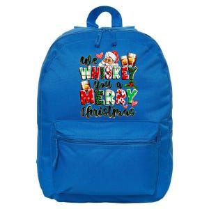 We Whiskey You A Merry Christmas Wine Ing Cool Gift 16 in Basic Backpack