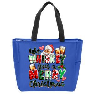 We Whiskey You A Merry Christmas Wine Ing Cool Gift Zip Tote Bag