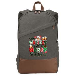 We Whiskey You A Merry Christmas Wine Ing Cool Gift Cotton Canvas Backpack