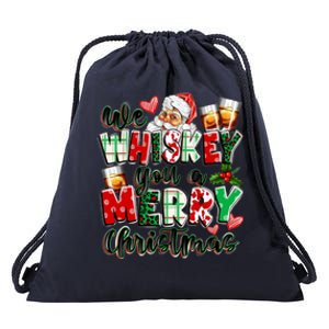 We Whiskey You A Merry Christmas Wine Ing Cool Gift Drawstring Bag