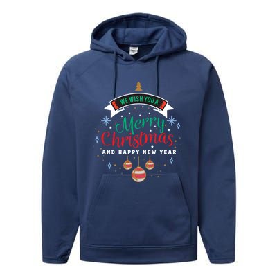 We Wish You A Merry Christmas Gift Performance Fleece Hoodie