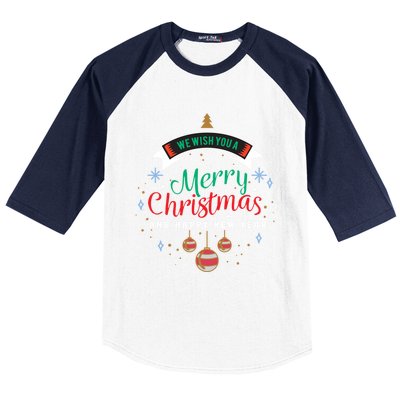 We Wish You A Merry Christmas Gift Baseball Sleeve Shirt