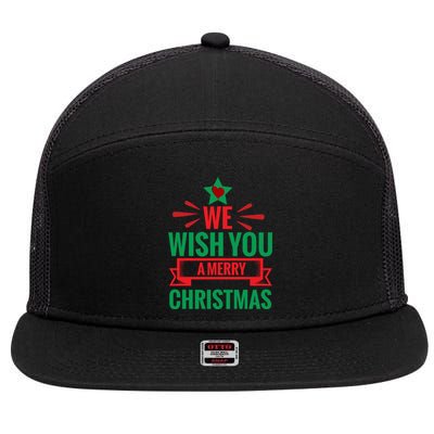 We Wish You A Merry Christmas Gift 7 Panel Mesh Trucker Snapback Hat