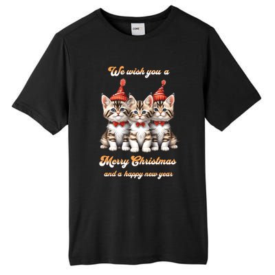 We Wish You A Merry Christmas With Christmas Kitten Gift Tall Fusion ChromaSoft Performance T-Shirt