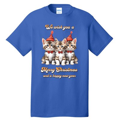 We Wish You A Merry Christmas With Christmas Kitten Gift Tall T-Shirt