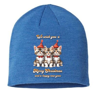 We Wish You A Merry Christmas With Christmas Kitten Gift Sustainable Beanie