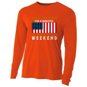 We Wish You Are Beautiful Memorial Day Weekend Gift American Flag Cooling Performance Long Sleeve Crew