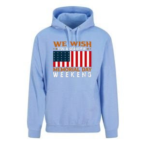 We Wish You Are Beautiful Memorial Day Weekend Gift American Flag Unisex Surf Hoodie