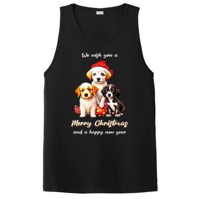 We Wish You A Merry Christmas With Christmas Puppies Gift PosiCharge Competitor Tank