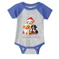 We Wish You A Merry Christmas With Christmas Puppies Gift Infant Baby Jersey Bodysuit