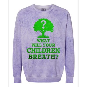 What Will Your Breathe Climate Change Gift Colorblast Crewneck Sweatshirt