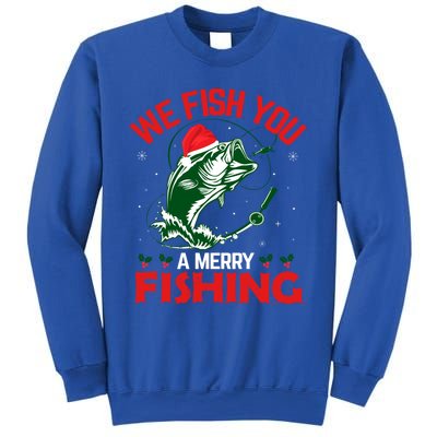 We Wish You A Merry Fisher Christmas Funny Novelty Gift Sweatshirt