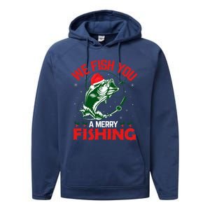 We Wish You A Merry Fisher Christmas Funny Novelty Gift Performance Fleece Hoodie