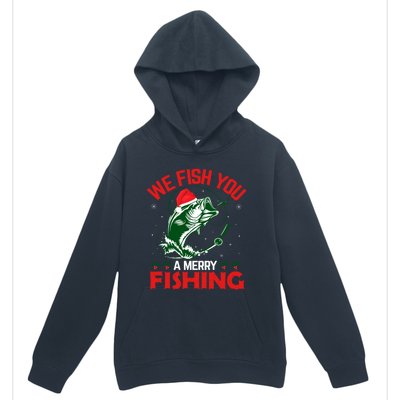 We Wish You A Merry Fisher Christmas Funny Novelty Gift Urban Pullover Hoodie