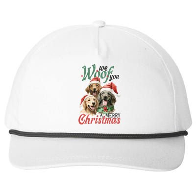 We Woof You A Merry Christmas Vintage Christmas Dogs Snapback Five-Panel Rope Hat