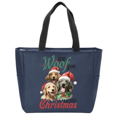 We Woof You A Merry Christmas Vintage Christmas Dogs Zip Tote Bag